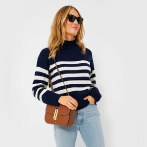 Truth by Republic Women’s Navy Blue Sweater with White Stripes Size S/P NWT